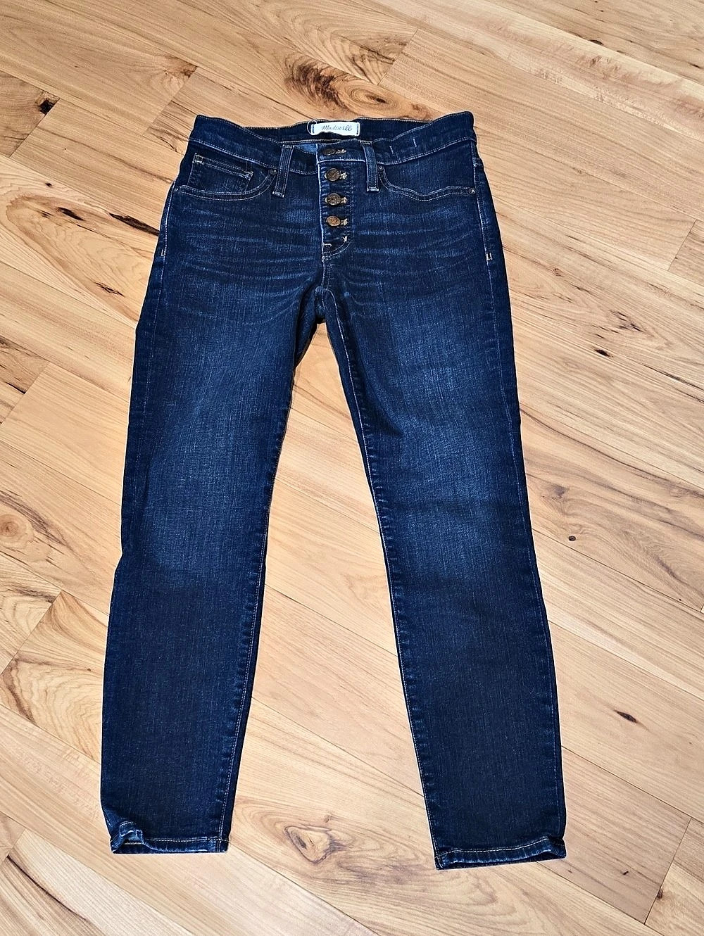 Madewell 9" High-Rise Skinny Jean in Button-Front Edition Jean Waist 26 Blue